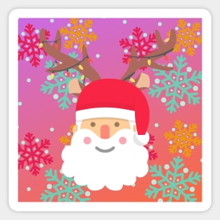 Reindeer Santa Sticker